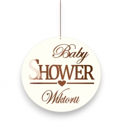 Baner na  Baby Shower Tablica Ścianka różowe złote lustro